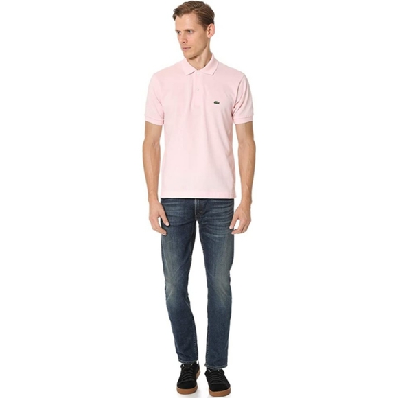Lacoste Men's Flamingo Pink Short-Sleeve Pique Polo Shirt - Picture 15 of 15